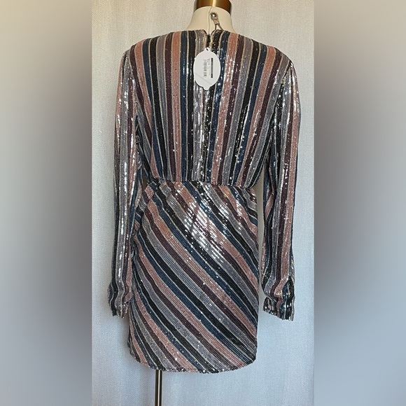 Sequin Wrap Dress Sweet Lemon L NWT - Picture 4 of 7